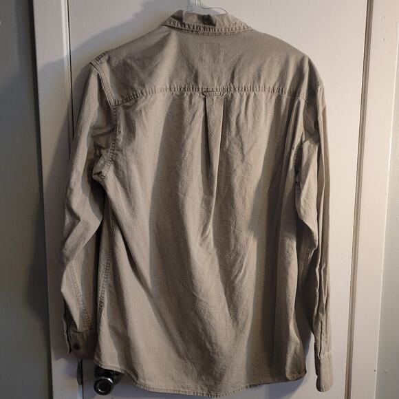 REDHEAD Khaki Utility Outdoors Shirt M Button Front Long Sleeve Pockets Rugged - Picture 3 of 9